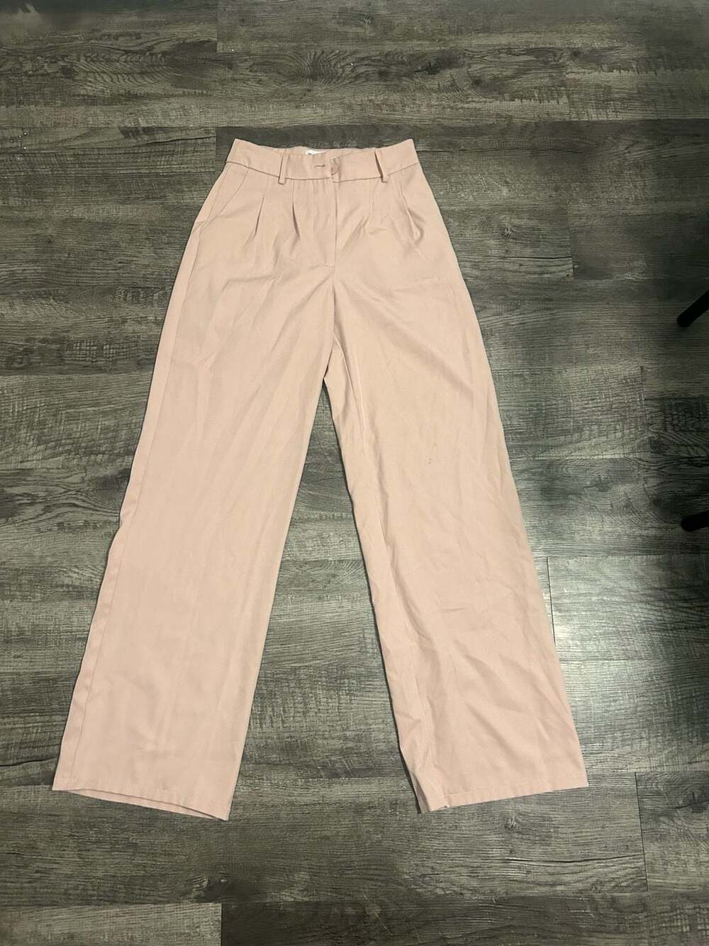 Princess Polly High Waisted Wide Leg Trousers Pink Size US 2